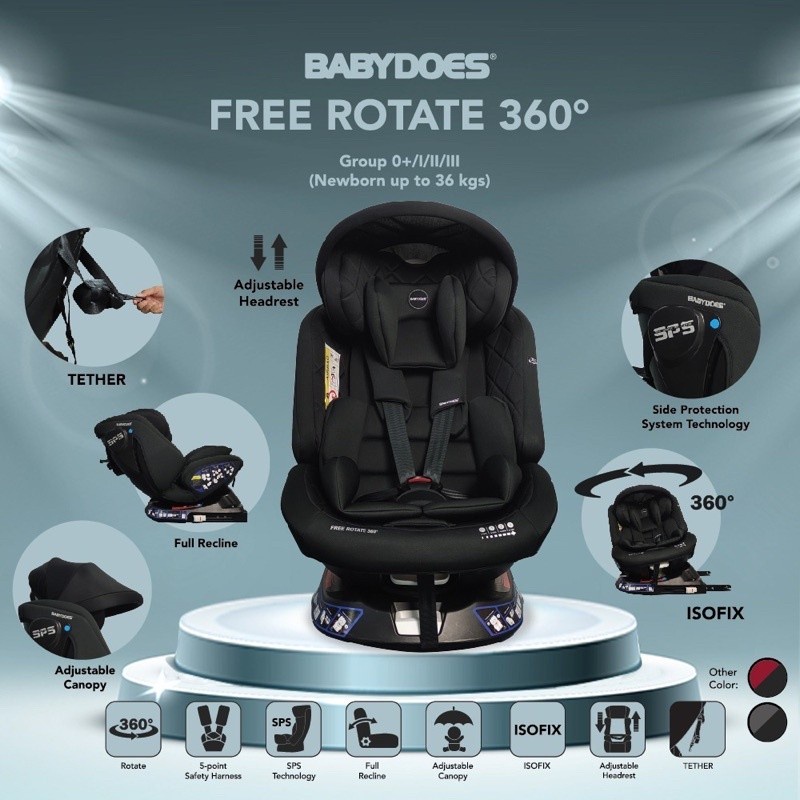 CARSEAT BABYDOES 8089 FREE ROTATE 360